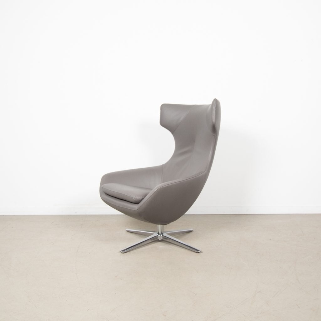 Leolux Caruzzo Plus Fauteuil Grijs Leer, Niet ingevuld, Zo goed als nieuw, Niet ingevuld, Niet ingevuld