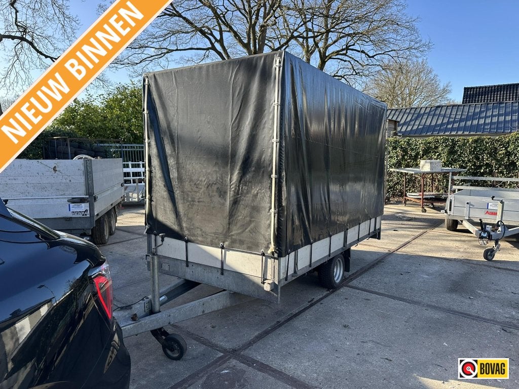 Vlemmix enkelas plateauwagen huif 300x160x180cm 1.4T 2.495,-, Gebruikt