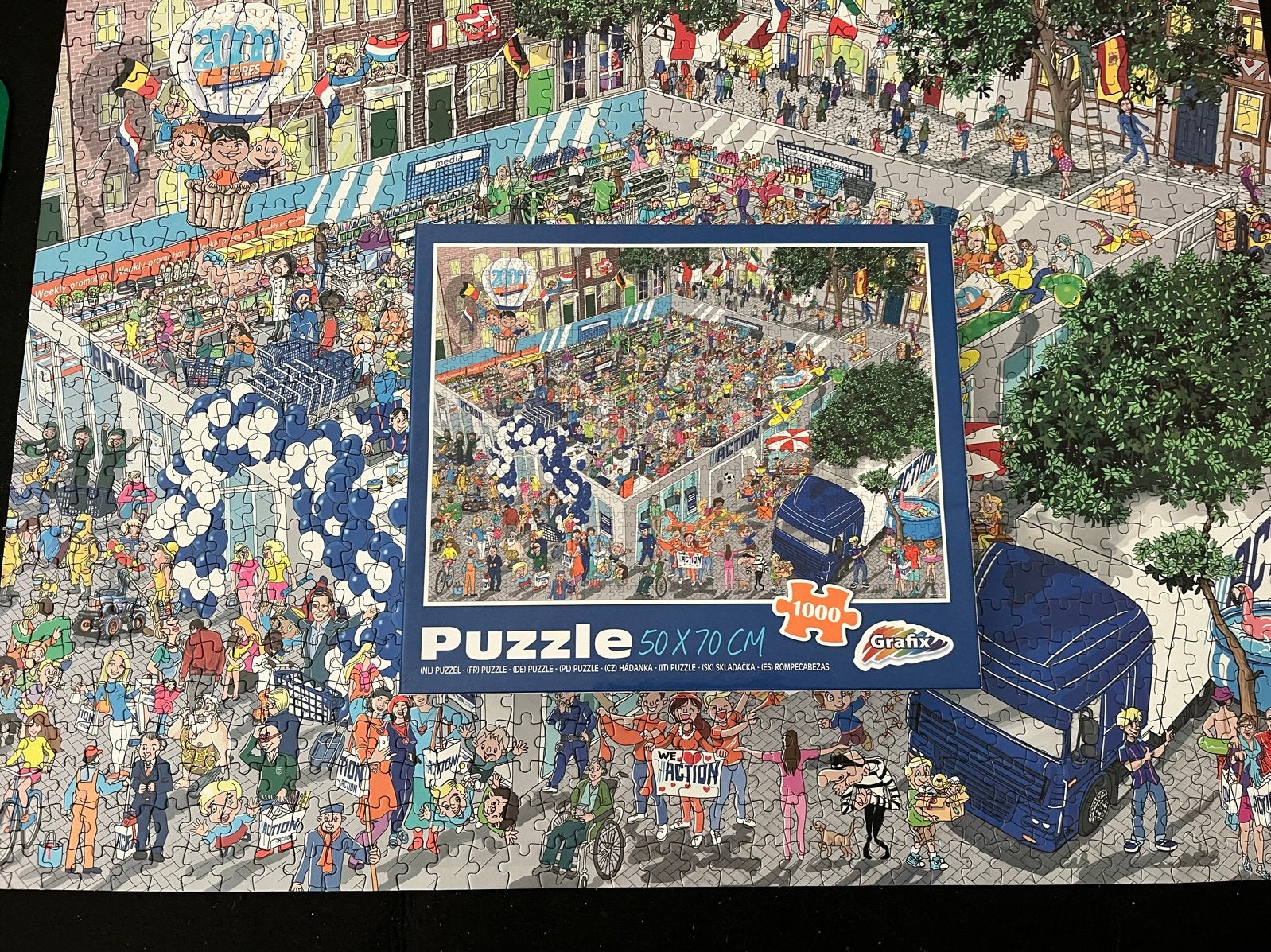 Grafix action Legpuzzel 1000 stukjes, Hobby en Vrije tijd, Denksport en Puzzels, Ophalen, 500 t/m 1500 stukjes, Gebruikt, Legpuzzel