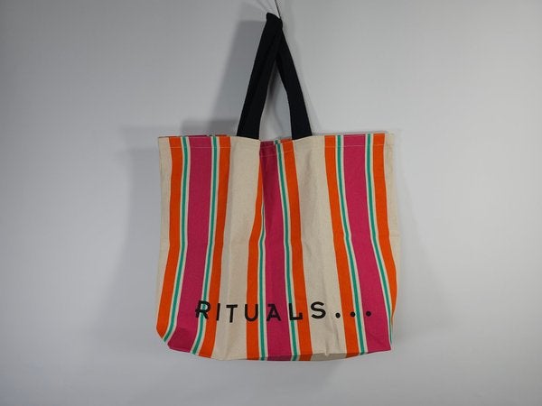 Rituals gestreepte shopper tas, Sieraden, Tassen en Uiterlijk, Tassen | Damestassen, Ophalen of Verzenden, Zo goed als nieuw, Roze