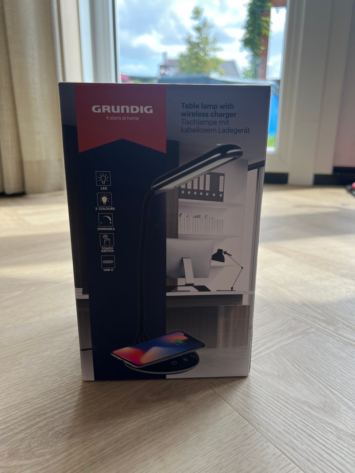Grundig Tafellamp met Draadloze Oplader - Nieuw in Doos, Ophalen, Dimbaar, Overige merken, Nieuw