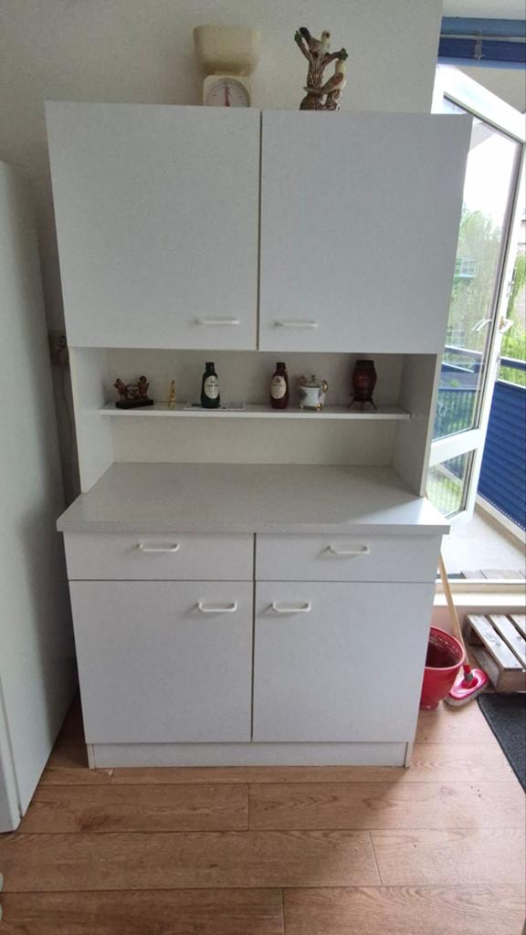 Vintage Buffetkast Wit - 180x100 cm, Ophalen of Verzenden, Gebruikt, 25 tot 50 cm, 150 tot 200 cm