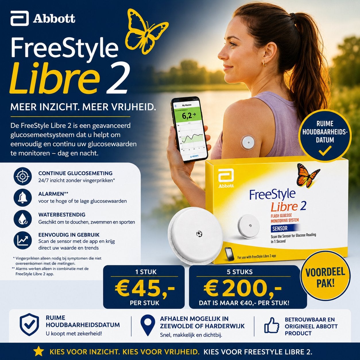 Freestyle Libre 2 sensoren diabetes libre2 Abbott, Diversen, Ophalen of Verzenden, Nieuw