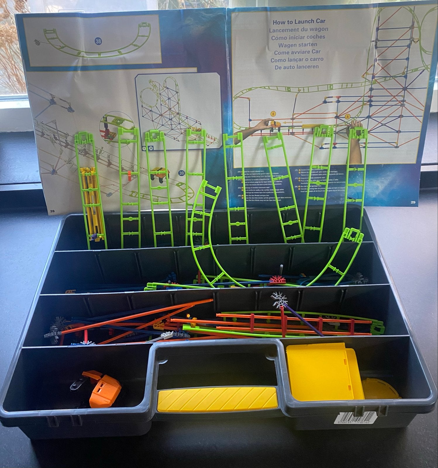 K'nex Infinite Journey Roller Coaster + Stanley box, Kinderen en Baby's, Ophalen of Verzenden, Zo goed als nieuw, K'nex