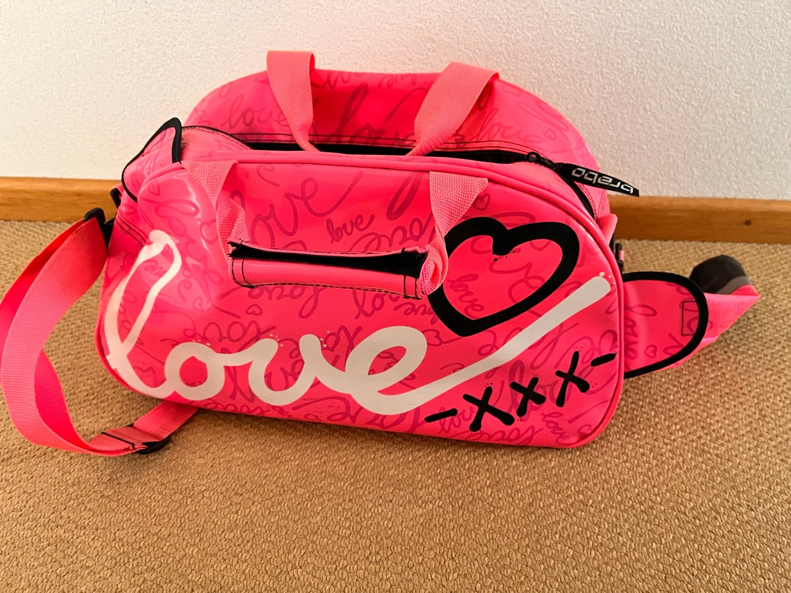 Brabo Hockeytas - Roze met 'Love' design, Ophalen of Verzenden, Gebruikt, Tas