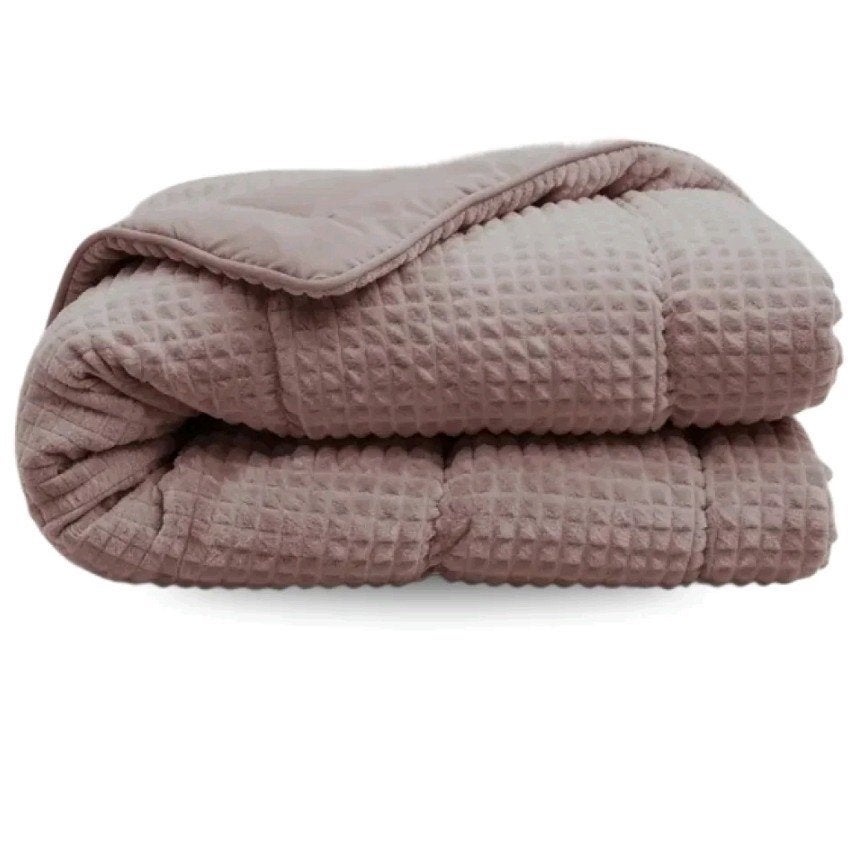 Teddy Check Oud Roze Dekbed 140x200 cm met Slopen, Zelesta, Eenpersoons, Dekbedovertrek, Onbekend