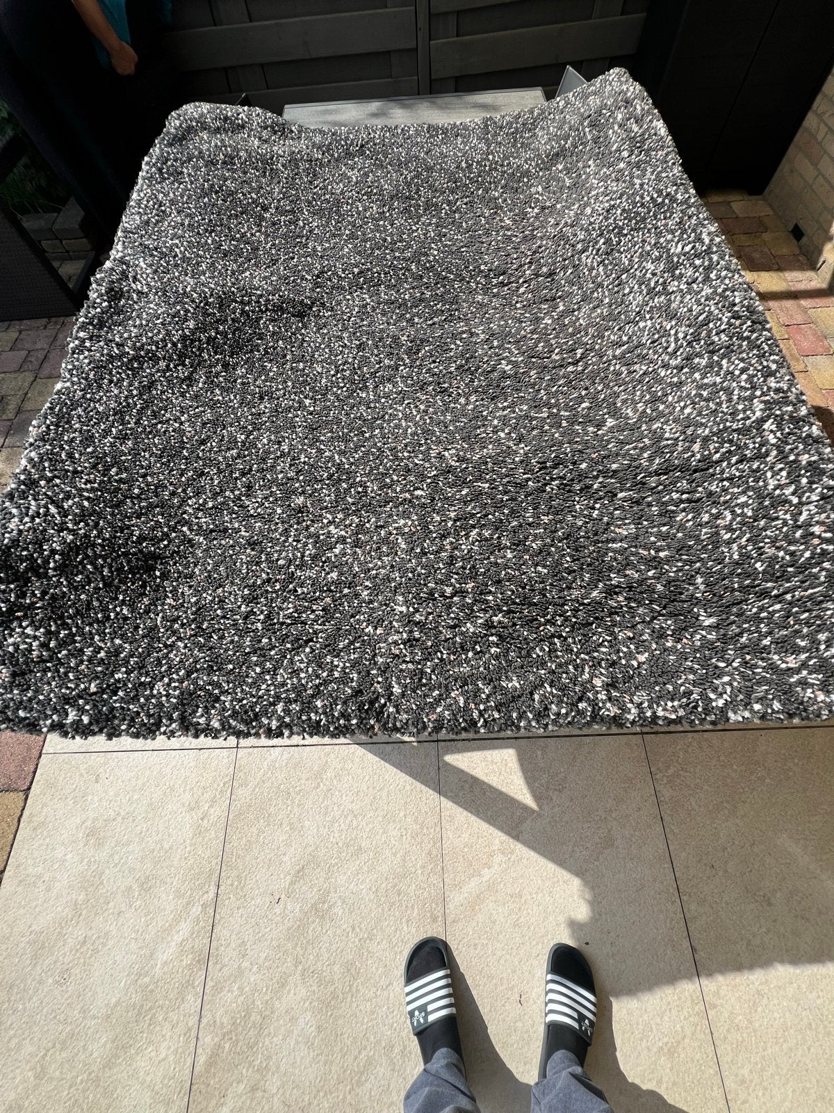 IKEA VINDUM Vloerkleed - Grijs/Wit (133x180 cm), Huis en Inrichting, 100 tot 150 cm, Ophalen of Verzenden, Zo goed als nieuw, 150 tot 200 cm
