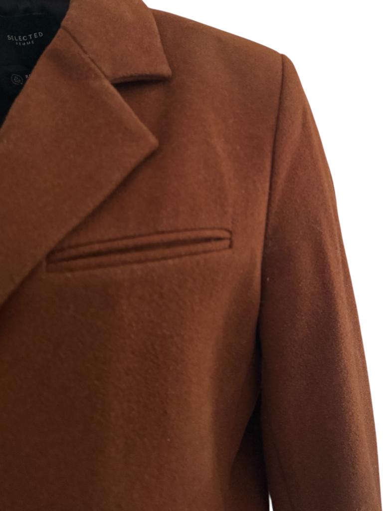 Selected Femme jas M, Kleding | Dames, Jassen | Winter, Maat 38/40 (M), Bruin, Ophalen of Verzenden, Zo goed als nieuw