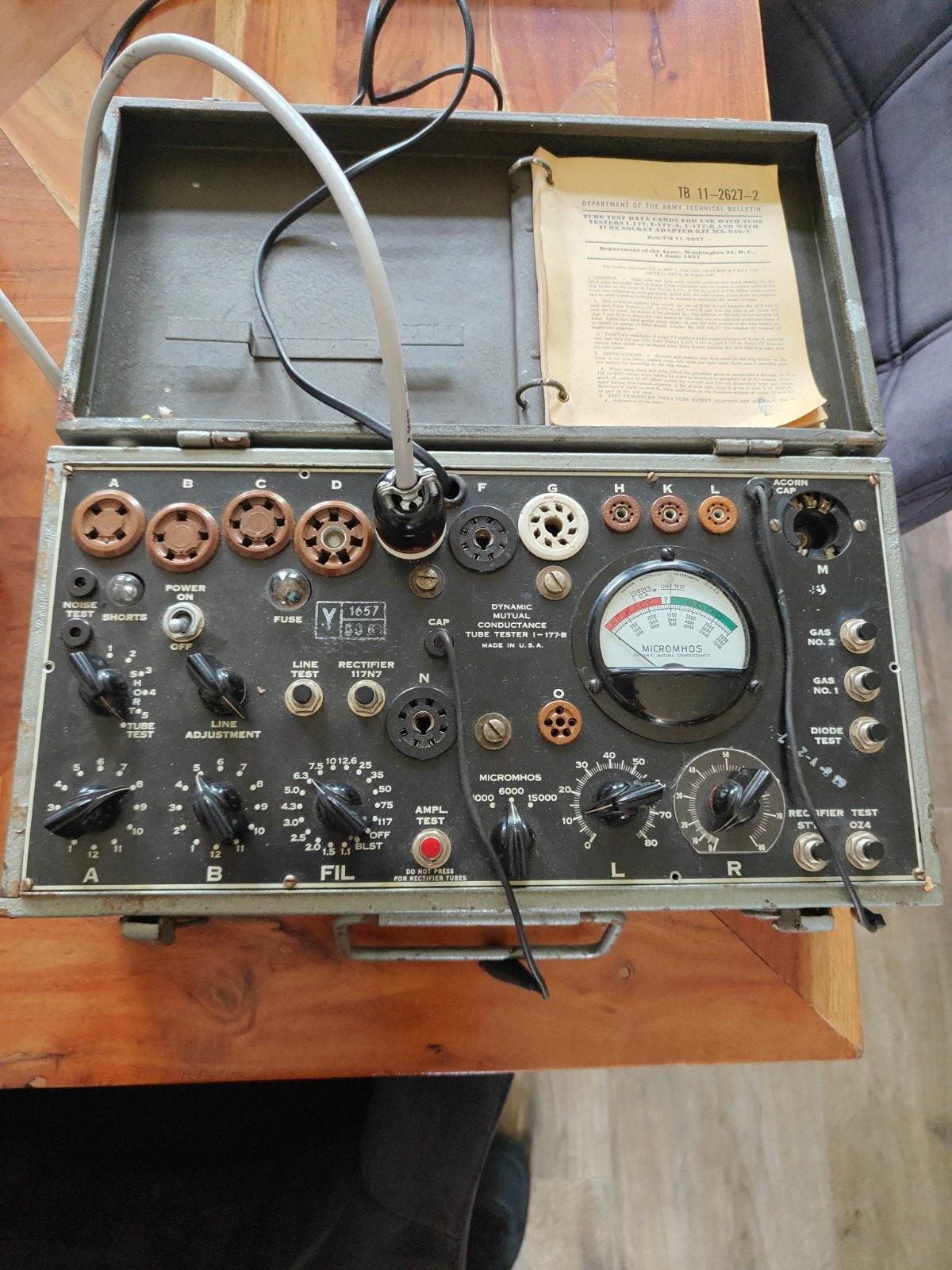 U.S. Army Signal Corps Tube Tester I-177-B –compleet, werked, Ophalen of Verzenden