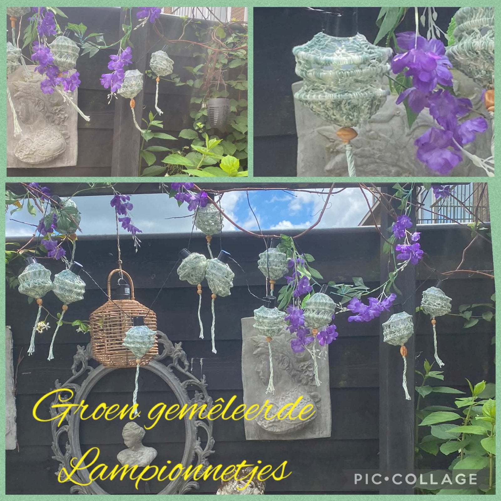 Gehaakte lampionnetjes solar verlichting tuin camping, Ophalen, Nieuw, Haken, Overige typen