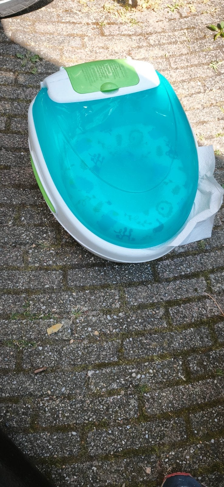 Potje met vrolijke print en uitneembare binnenpot, Overige merken, Gebruikt, Overige typen, Ophalen of Verzenden