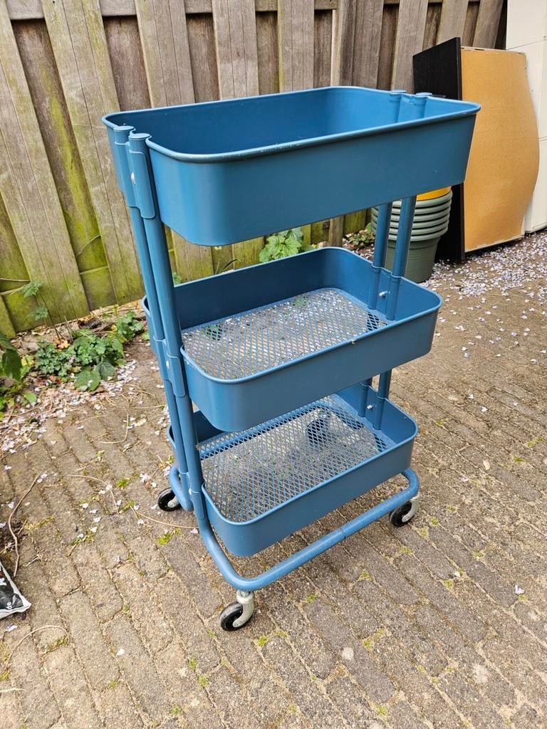 RÅSKOG ikea Roltafel, grijsblauw, 35x45x77 cm, Ophalen, Gebruikt