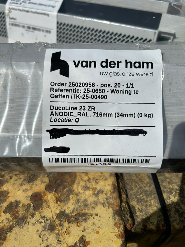Nieuw DucoLine 23 ZR ventilatierooster. anodisch RAL, 716mm, Ophalen of Verzenden, Nieuw