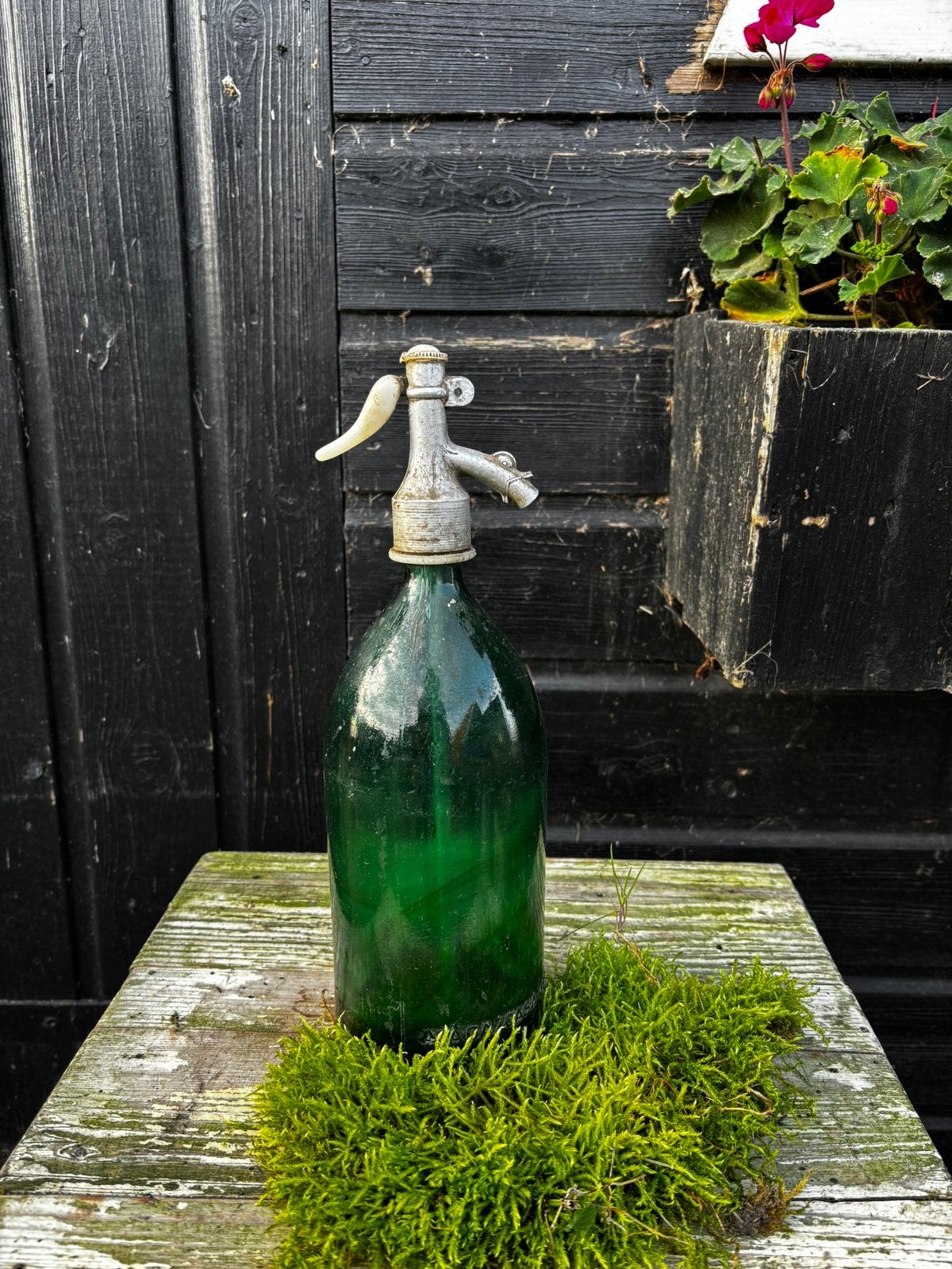 Oude spuitfles groen, Ophalen of Verzenden