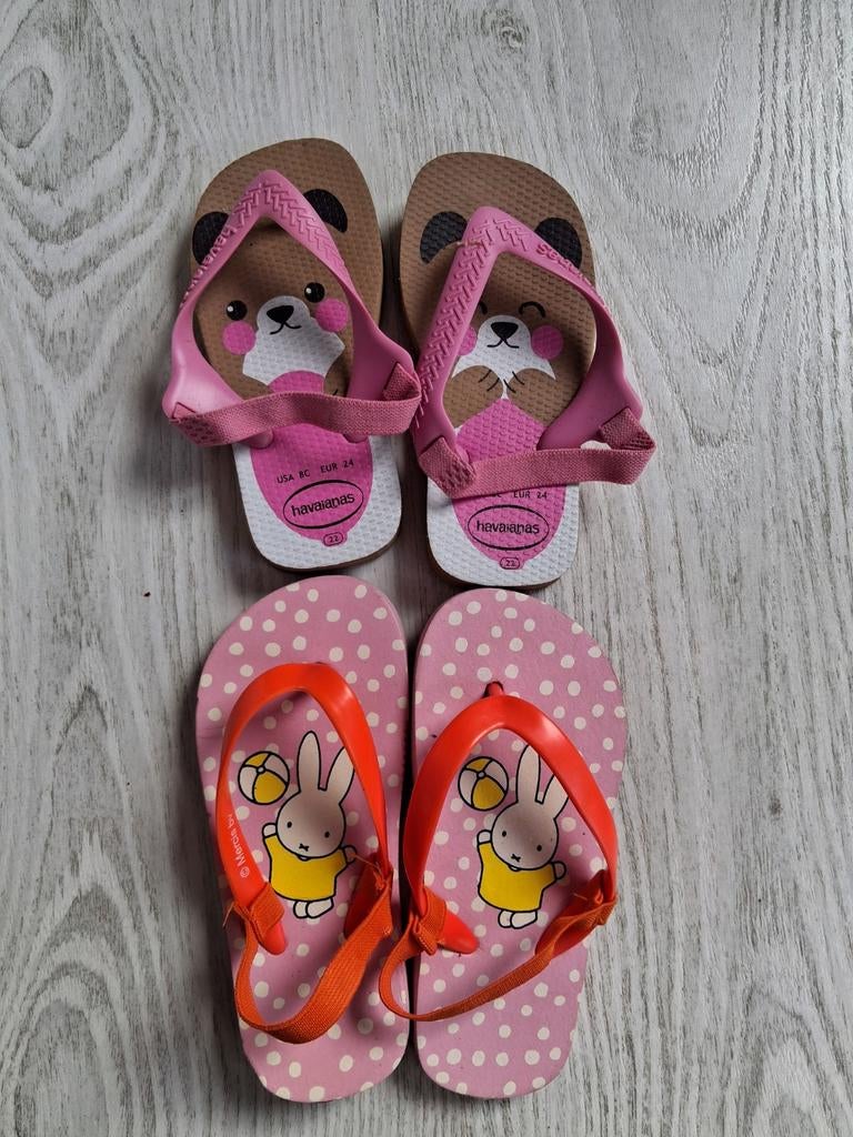 Havaianas en Nijntje slippers maat 23/24, Gebruikt, Meisje, Schoenen, Ophalen of Verzenden
