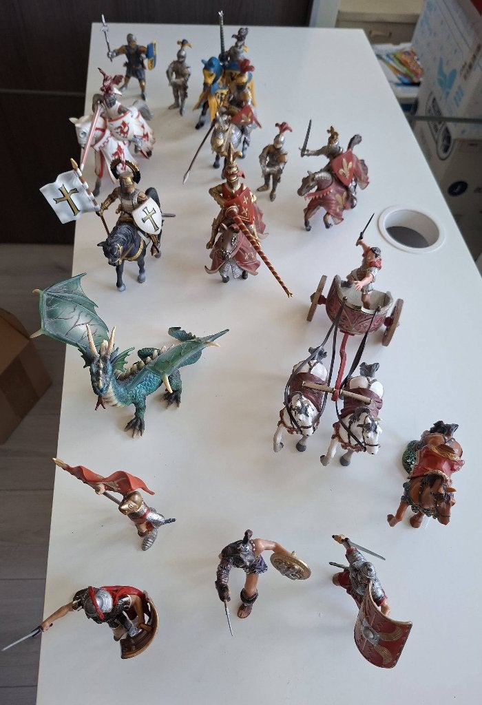 Grote verzameling Schleich/Papo ridders en romeinen, draak, Ophalen of Verzenden, Nieuw