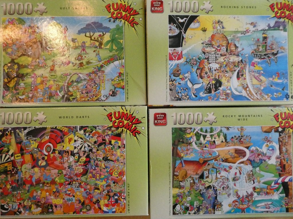 4 puzzles, Hobby en Vrije tijd, Denksport en Puzzels, Ophalen of Verzenden, 500 t/m 1500 stukjes, Zo goed als nieuw, Legpuzzel