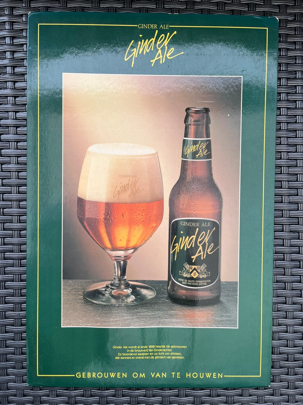 Reclamebord voor Ginder Ale, gemaakt in België, Reclamebord, ?, Zo goed als nieuw, ?