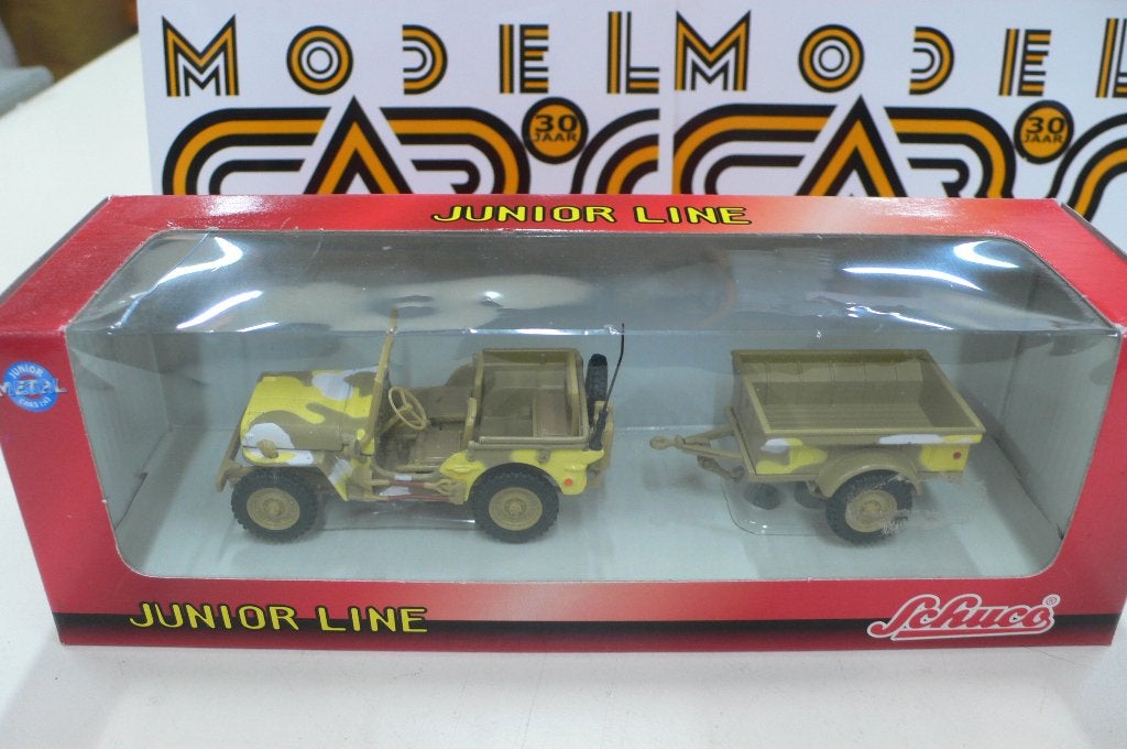 willy jeep  ww2 met aanhanger - schuco  1/43, Verzenden, Nieuw, Auto, Schuco