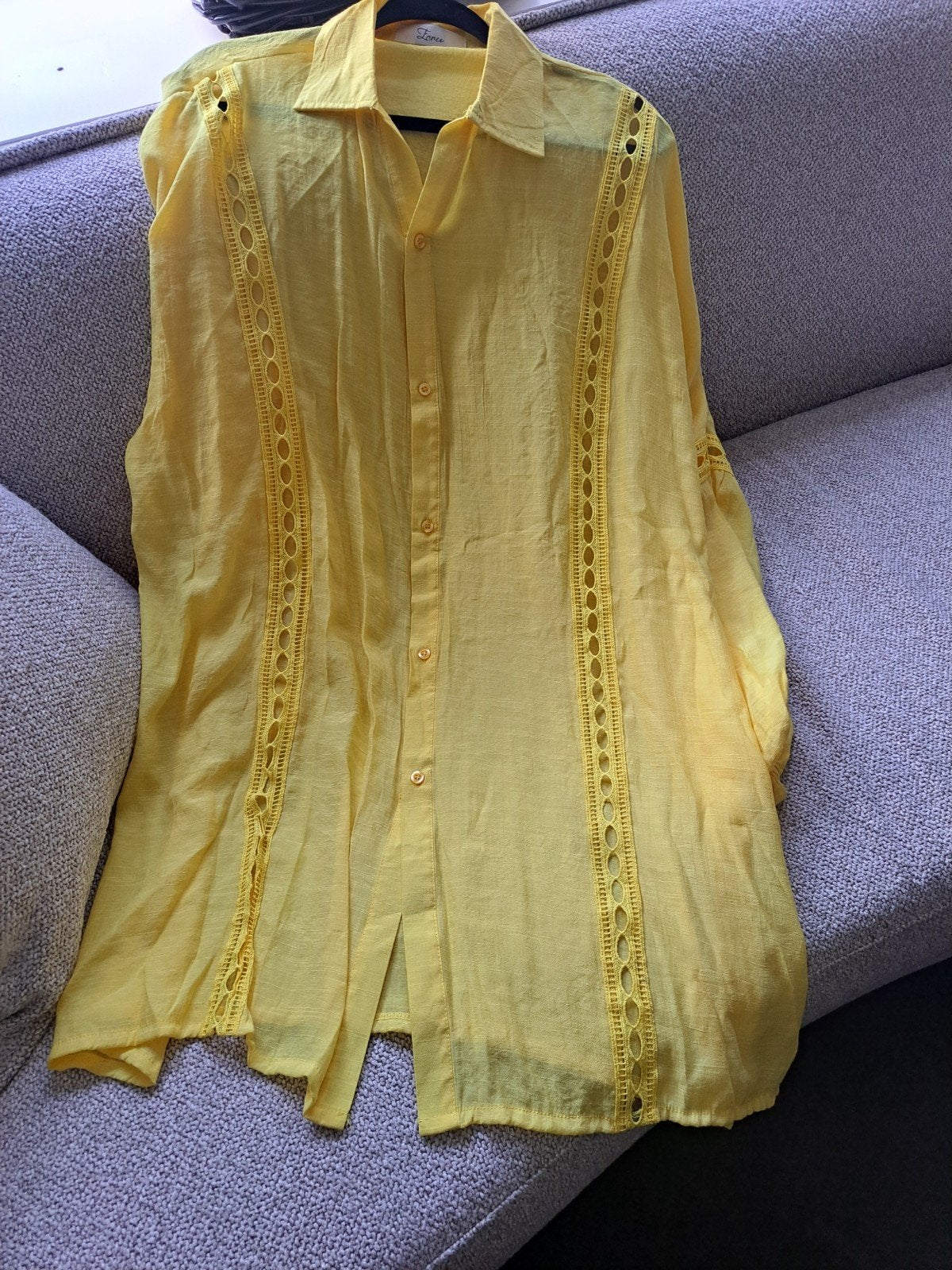 Nieuwe gele blouse of jurk maat 46-48, Ophalen of Verzenden, Nieuw, Maat 46/48 (XL) of groter, Geel
