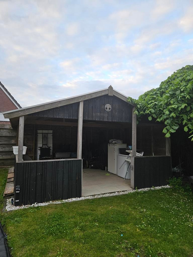 Robuuste houten overkapping, Tuin en Terras, Tuinhuizen, Ophalen, Gebruikt, Tuinhuis, Zonder ramen
