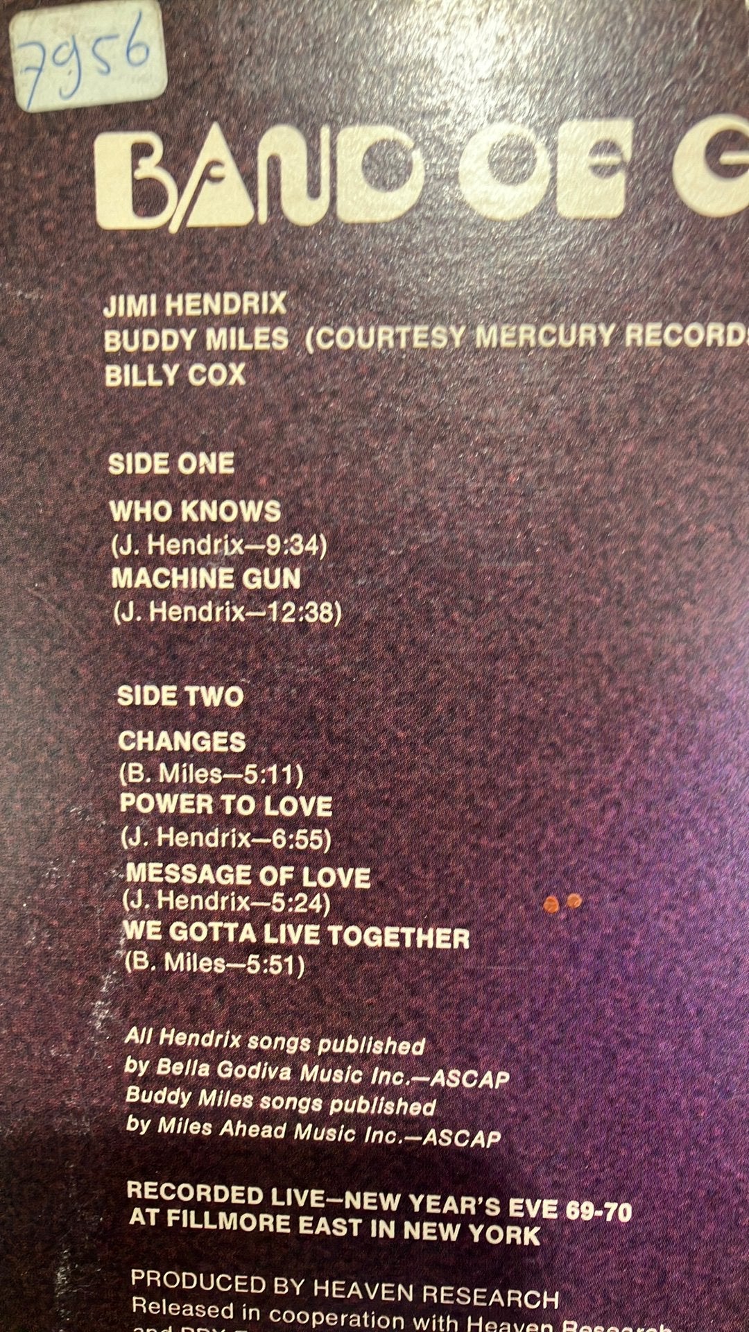 Jimi Hendrix— Band of Gypsys, LP, Beschermende buitenhoes, Ophalen of Verzenden, Zo goed als nieuw