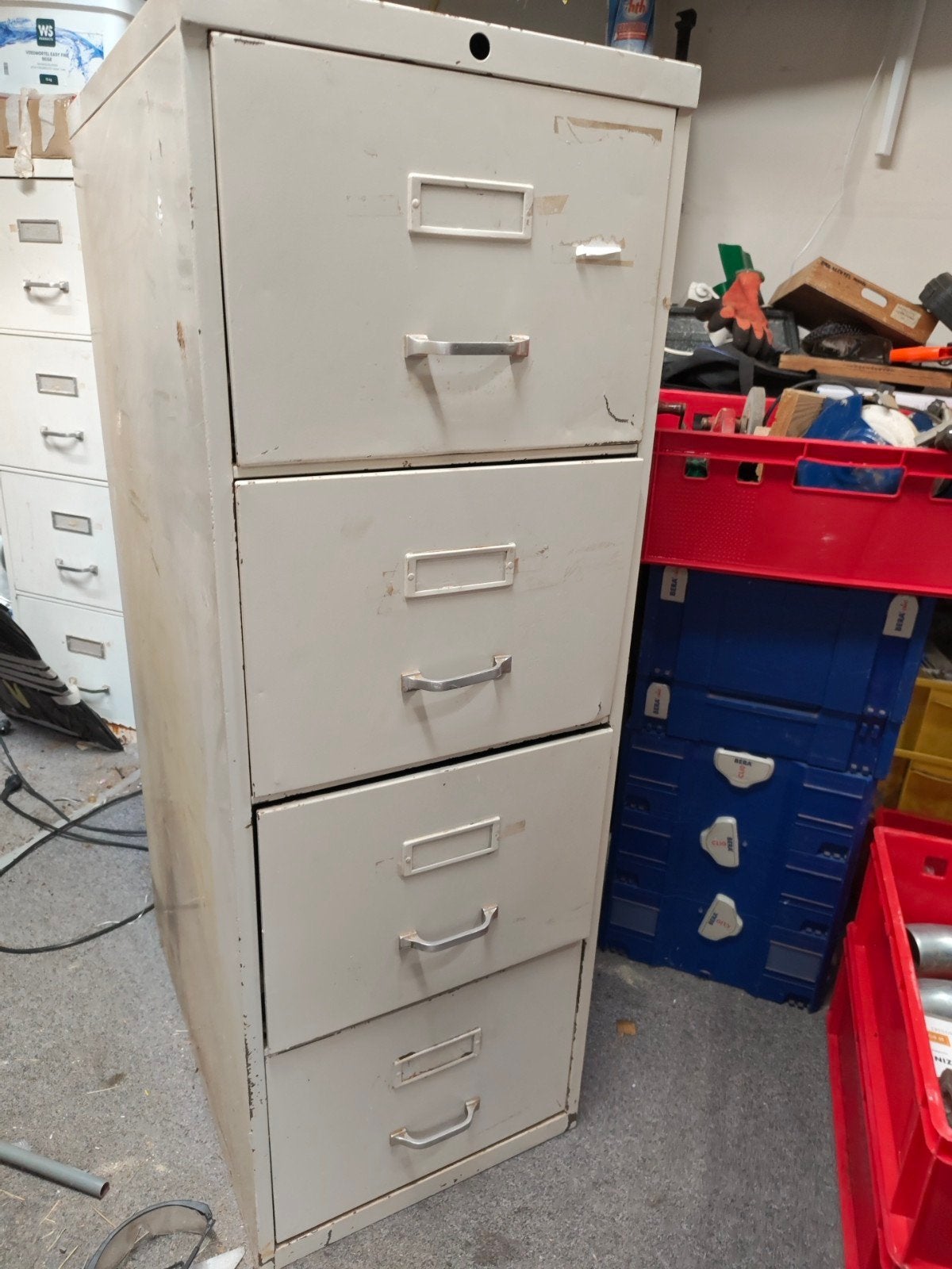 Stalen archiefkast met 4 laden voor in de schuur, 3 of 4 laden, Ophalen, Gebruikt, Metaal
