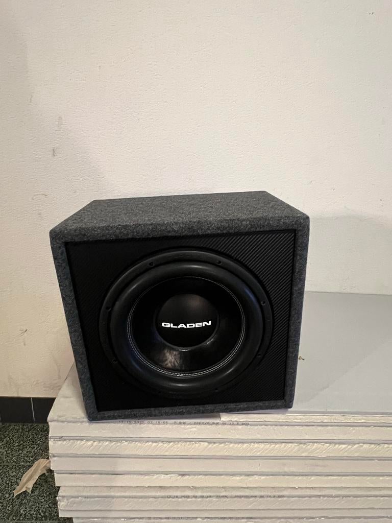 Gladen SQX 12 inch subwoofer 750W RMS en DLS a7 versterker, Ophalen of Verzenden, Gebruikt