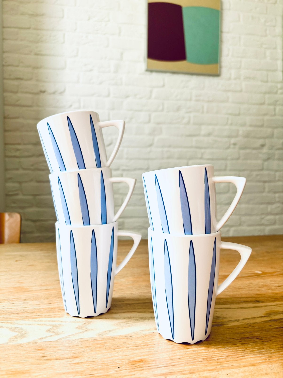 Set van 5 mokken uit de vintage Lavendel serie, Rosti Mepal, Ophalen of Verzenden