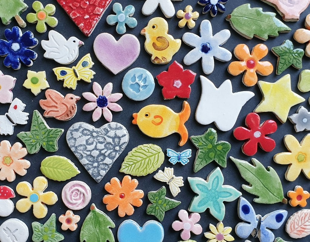 Mozaïek steentjes tegeltjes handgemaakte keramiek figuurtjes, Hobby en Vrije tijd, Knutselen, Fantasie, Verzenden, Handgemaakt