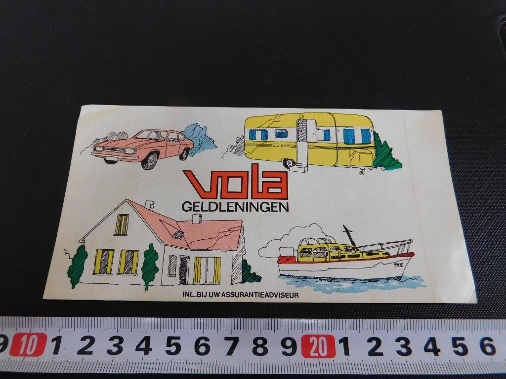 sticker VOLA Geldleningen boot auto caravan huis GK819*, Verzamelen, Stickers, Ophalen, Zo goed als nieuw