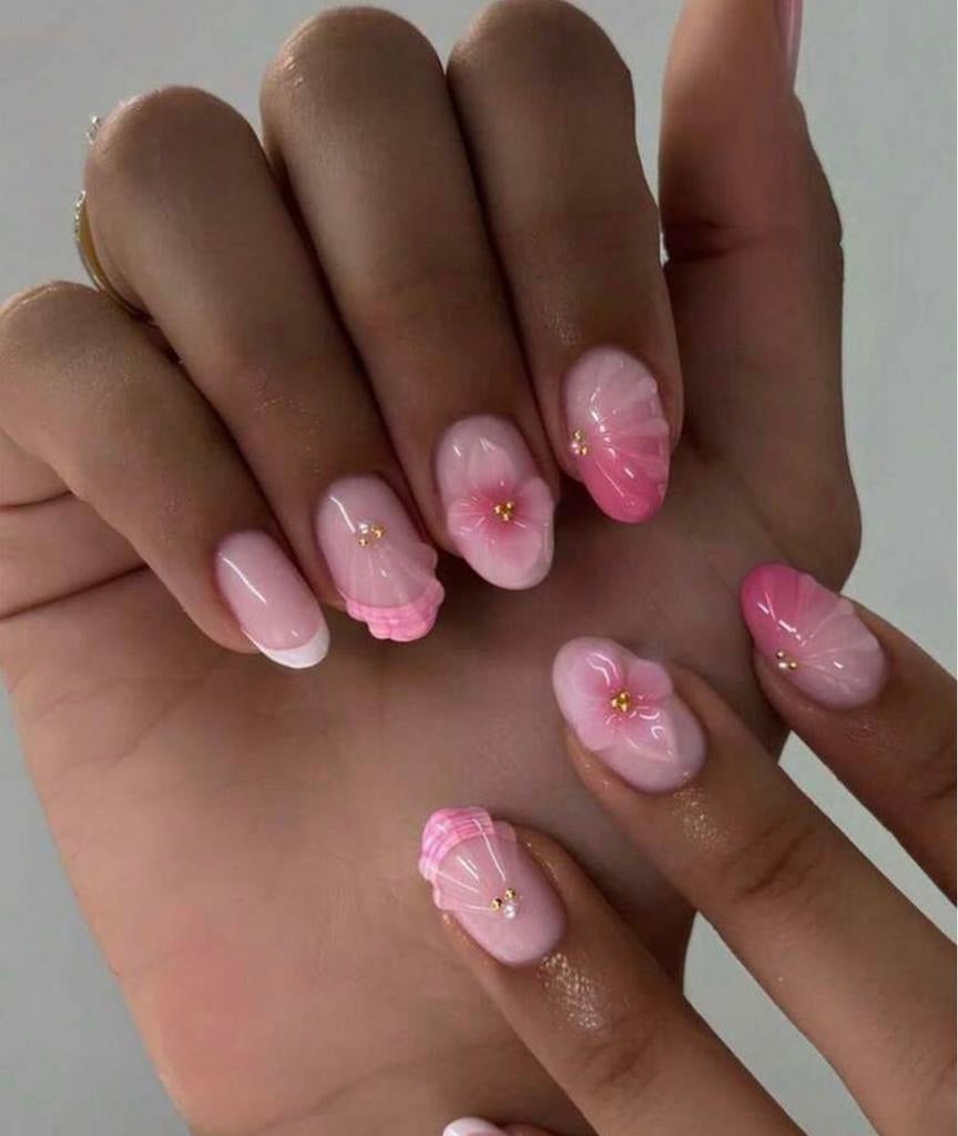 Press on nails pink!, Ophalen of Verzenden, Zo goed als nieuw, Roze, Handen en Nagels