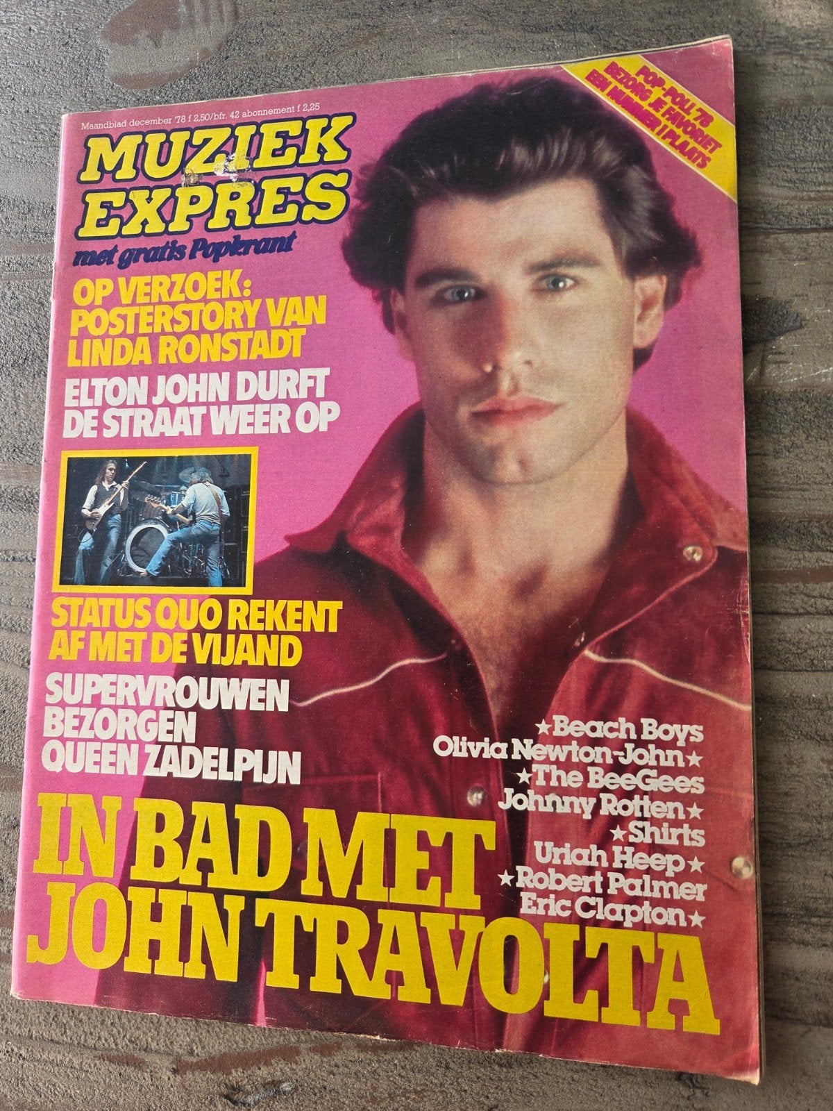 Muziek Expres dec. '78 - John Travola, Queen, Elton John, Ophalen of Verzenden, Gelezen, Muziek, Film of Tv