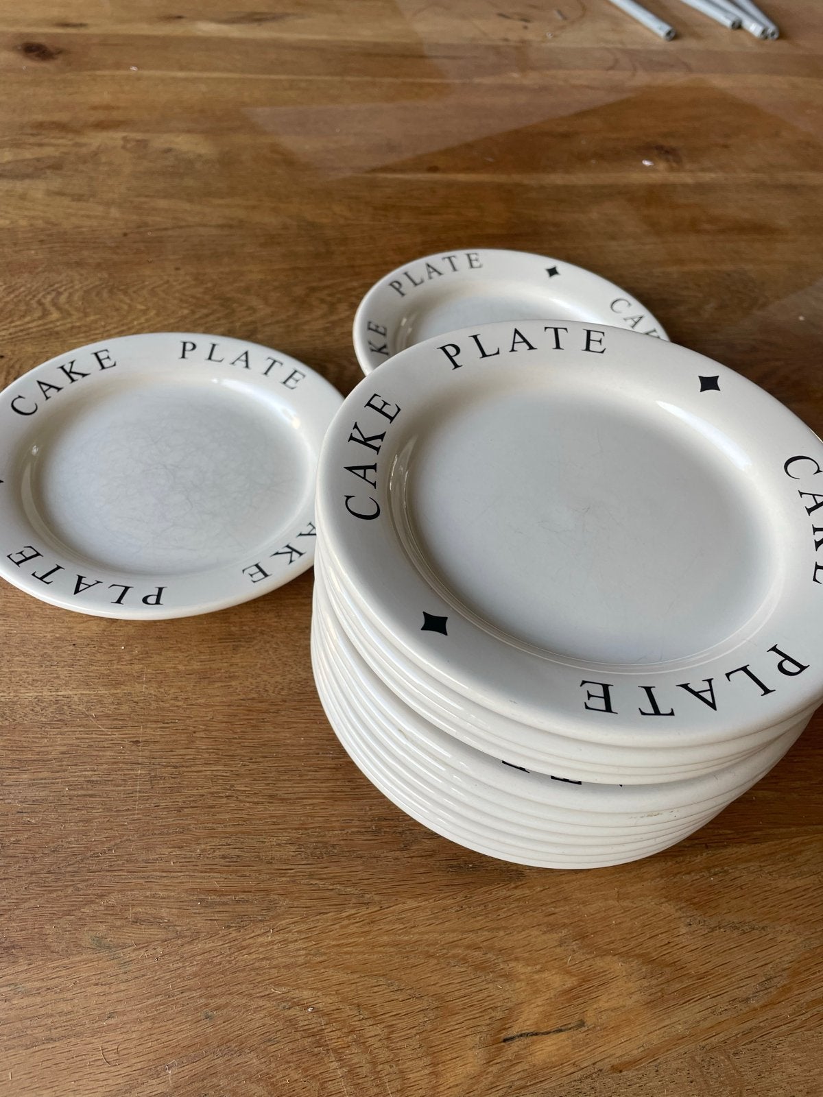 13 Gebaksbordjes - Cake Plate, Ophalen, Gebruikt, Keramiek, Bord(en)
