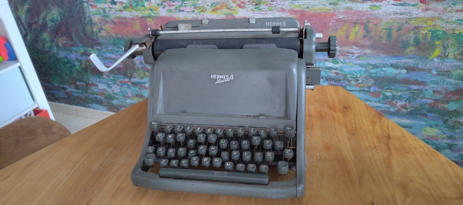 Paillard Hermes 8 Standard schrijfmachine typemachine groen, Ophalen of Verzenden, Zo goed als nieuw