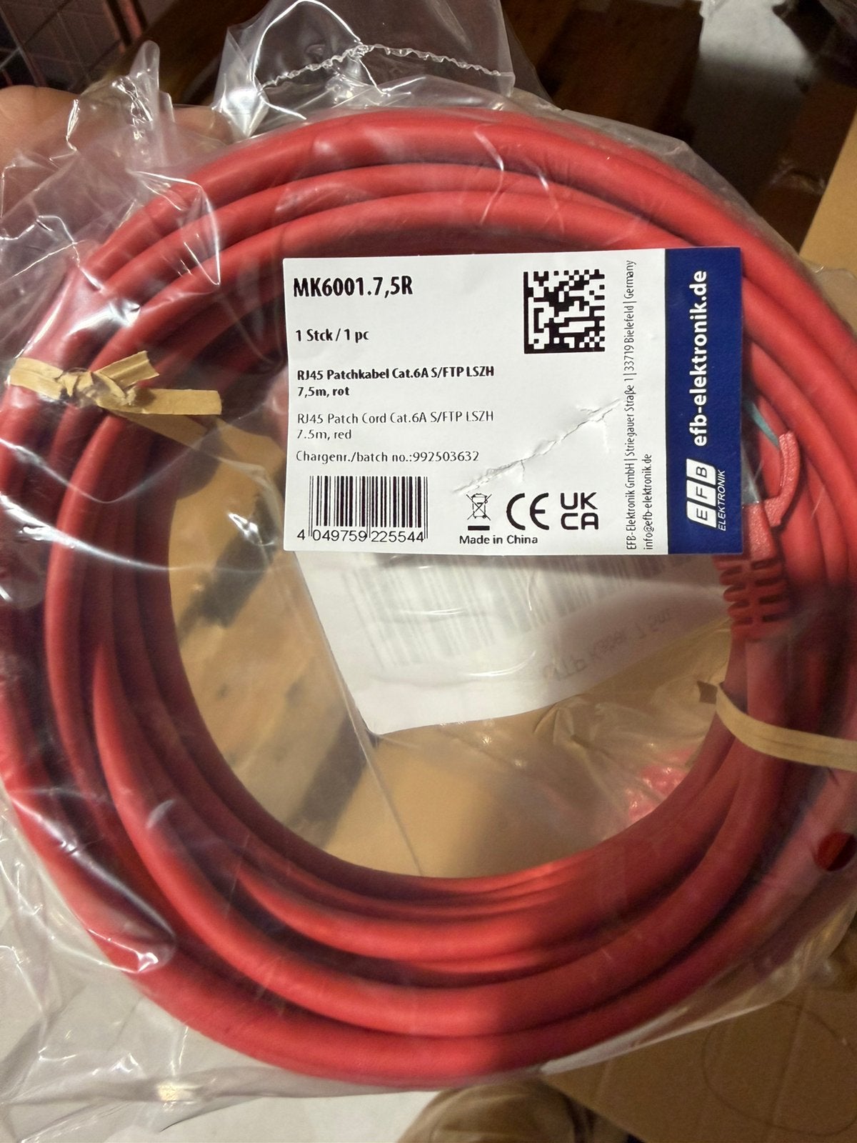 7,5 meter utp kabel cat 6a rj45 100x, Computers en Software, Ophalen, Zo goed als nieuw