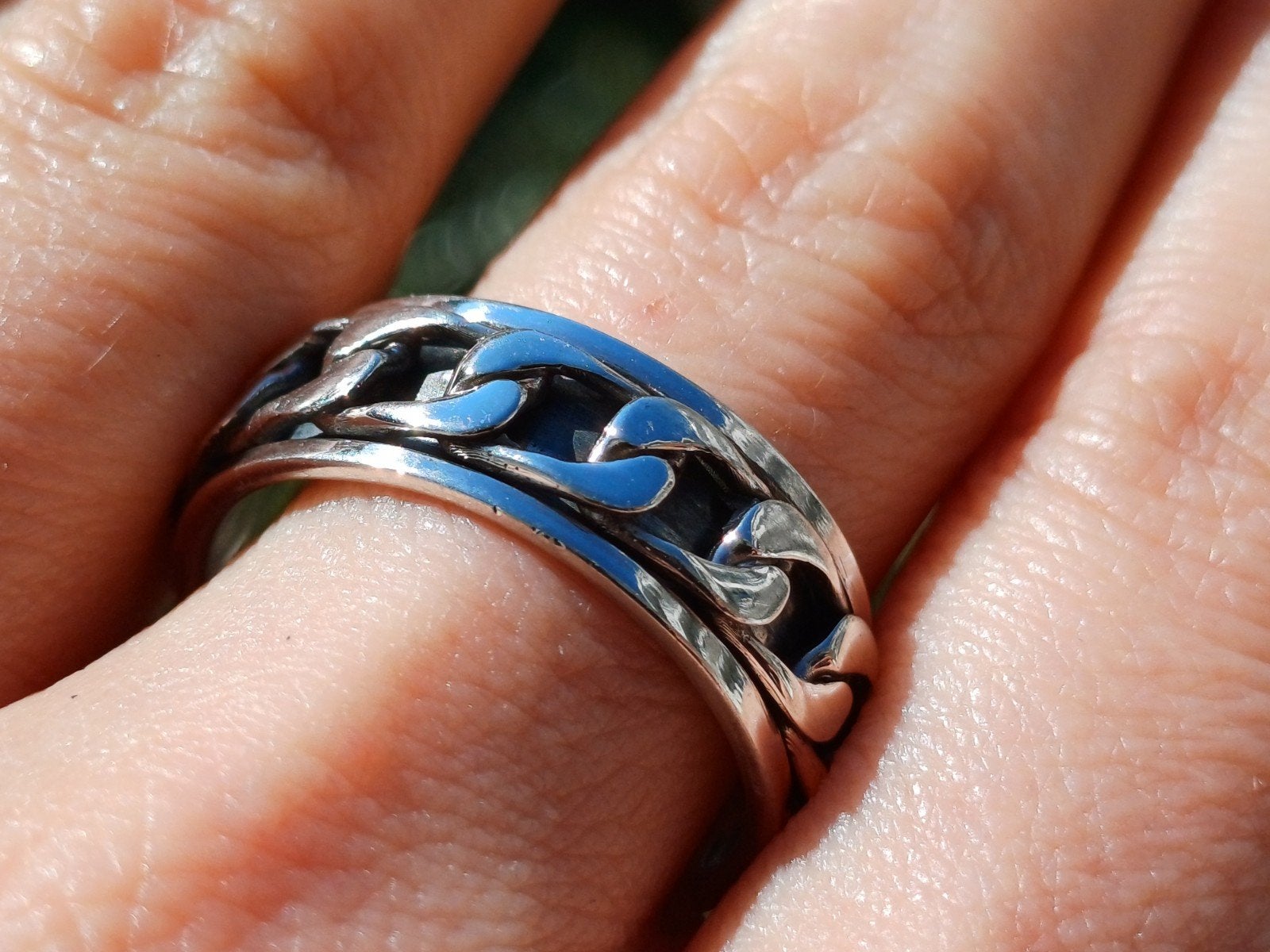 Vanoli 925 zilveren draai spin ring unisex maat 19 - 20,25, Sieraden, Tassen en Uiterlijk, Ringen, Vanoli, 19 tot 20, Amsterdam