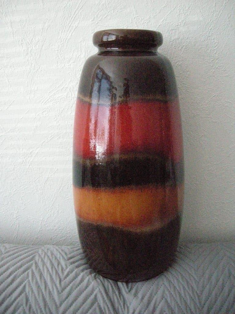Grote keramiek vaas Fat Lava glazuur Vulcano Ash 284-47 zgan, Ophalen, Overige kleuren, 47 cm, Zo goed als nieuw
