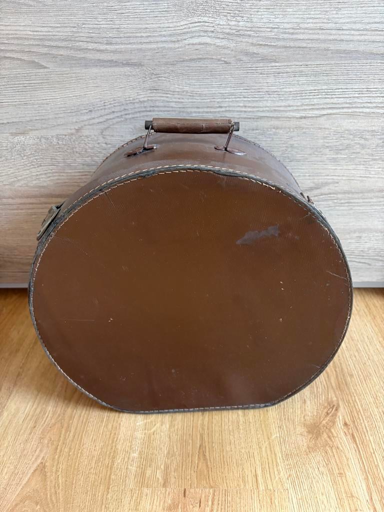 Vintage Bruine Hoedendoos / Koffer, Ophalen of Verzenden