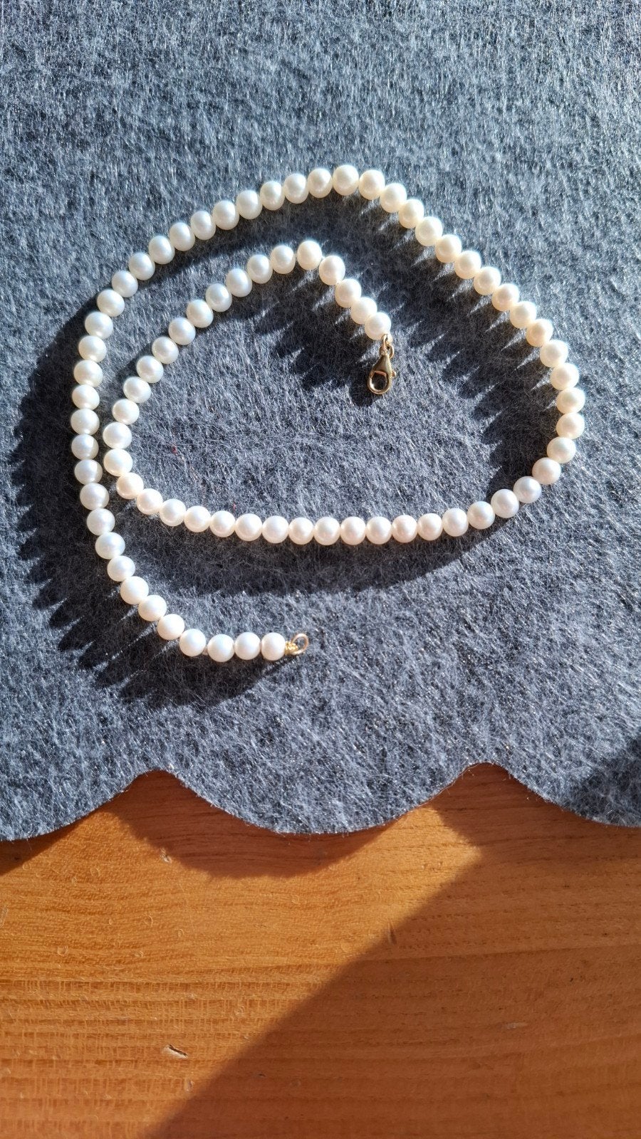 Parelketting met 14k gouden slot, Ophalen, Nieuw, Goud, Goud