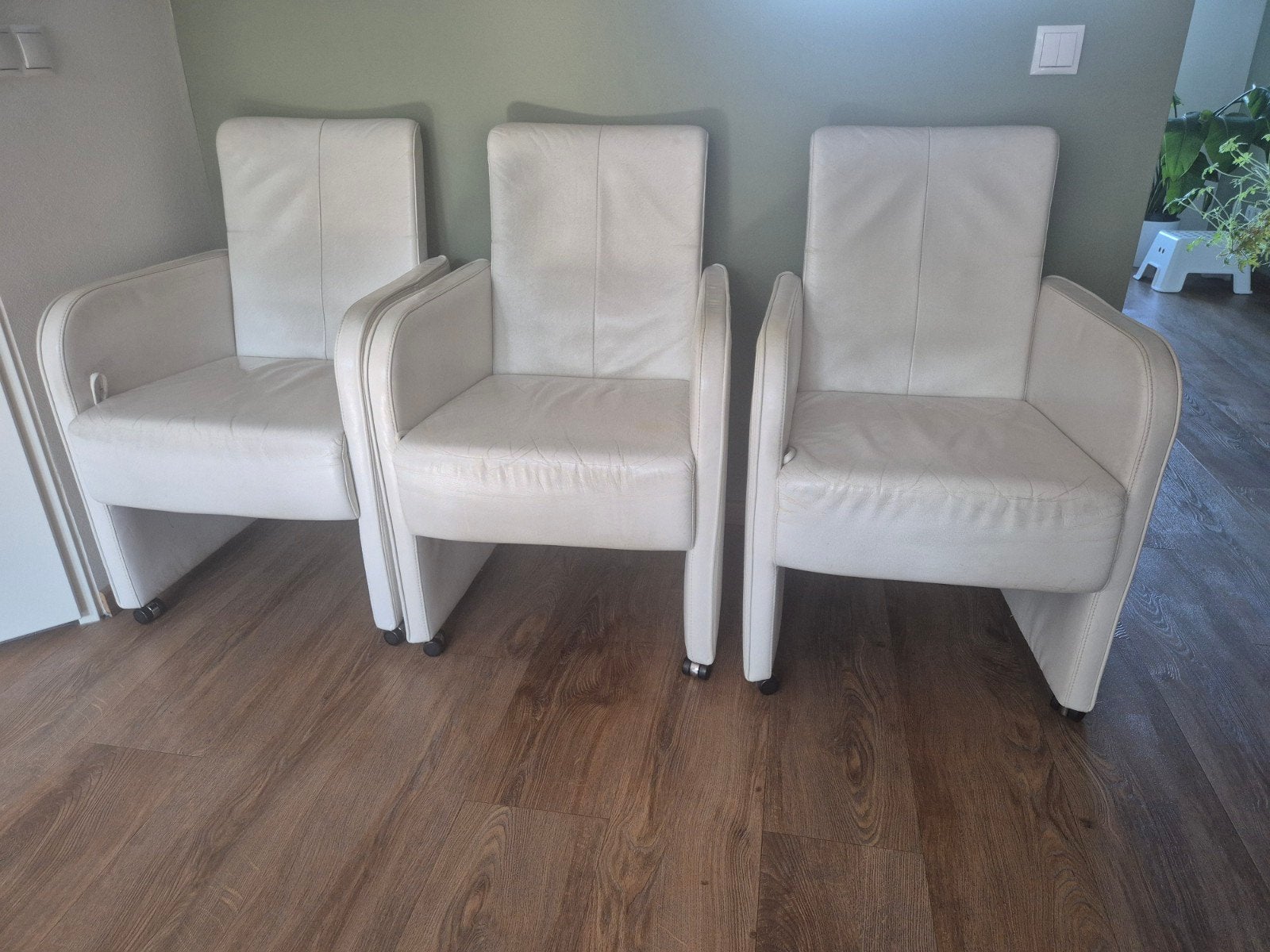 3x stoelen, Ophalen, Gebruikt, Drie, Wit