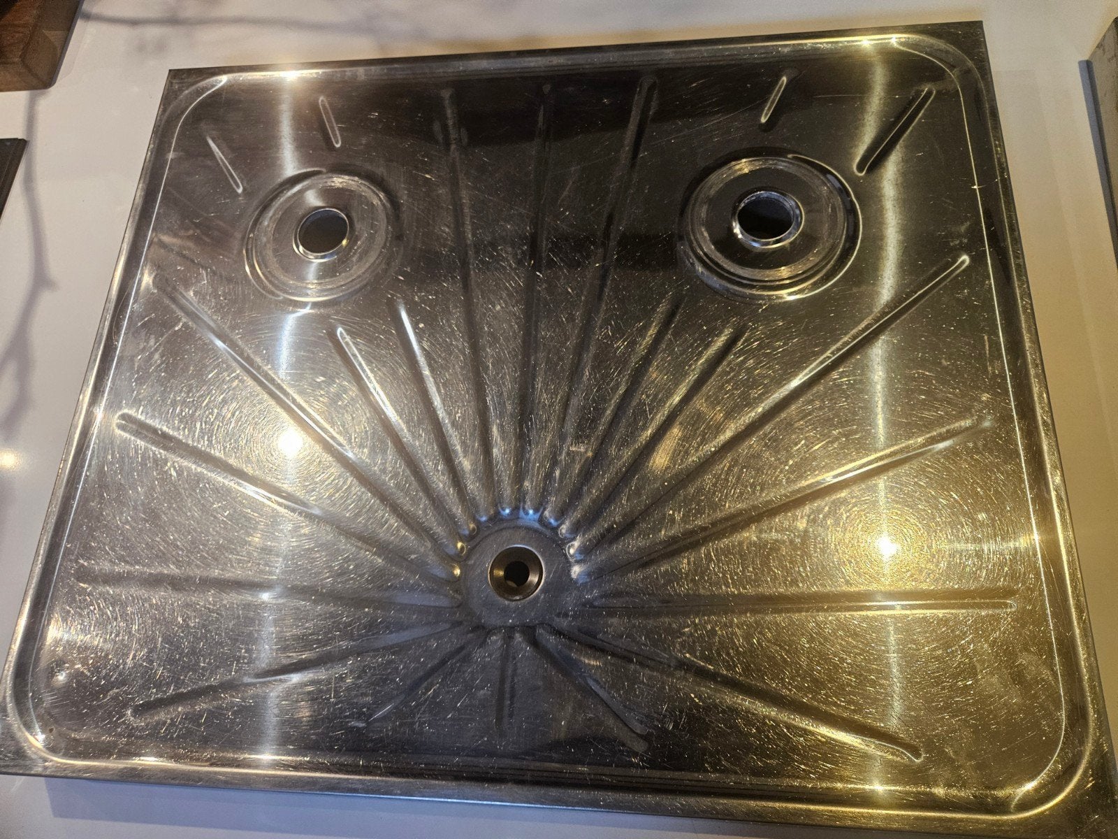 Roestvrijstalen tap lekbak voor 1 of twee tappen met afvoer, Ophalen of Verzenden