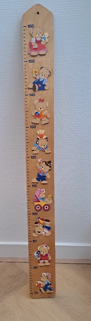 Houten groeimeter met beren - Kinderkamer decoratie, Gebruikt, Overige merken, Ophalen of Verzenden, Wanddecoratie