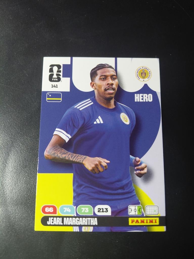 Jearl margaritha (curacao) panini wk 2026, Verzamelen, Sportartikelen en Voetbal, Ophalen of Verzenden, Nieuw, Buitenlandse clubs