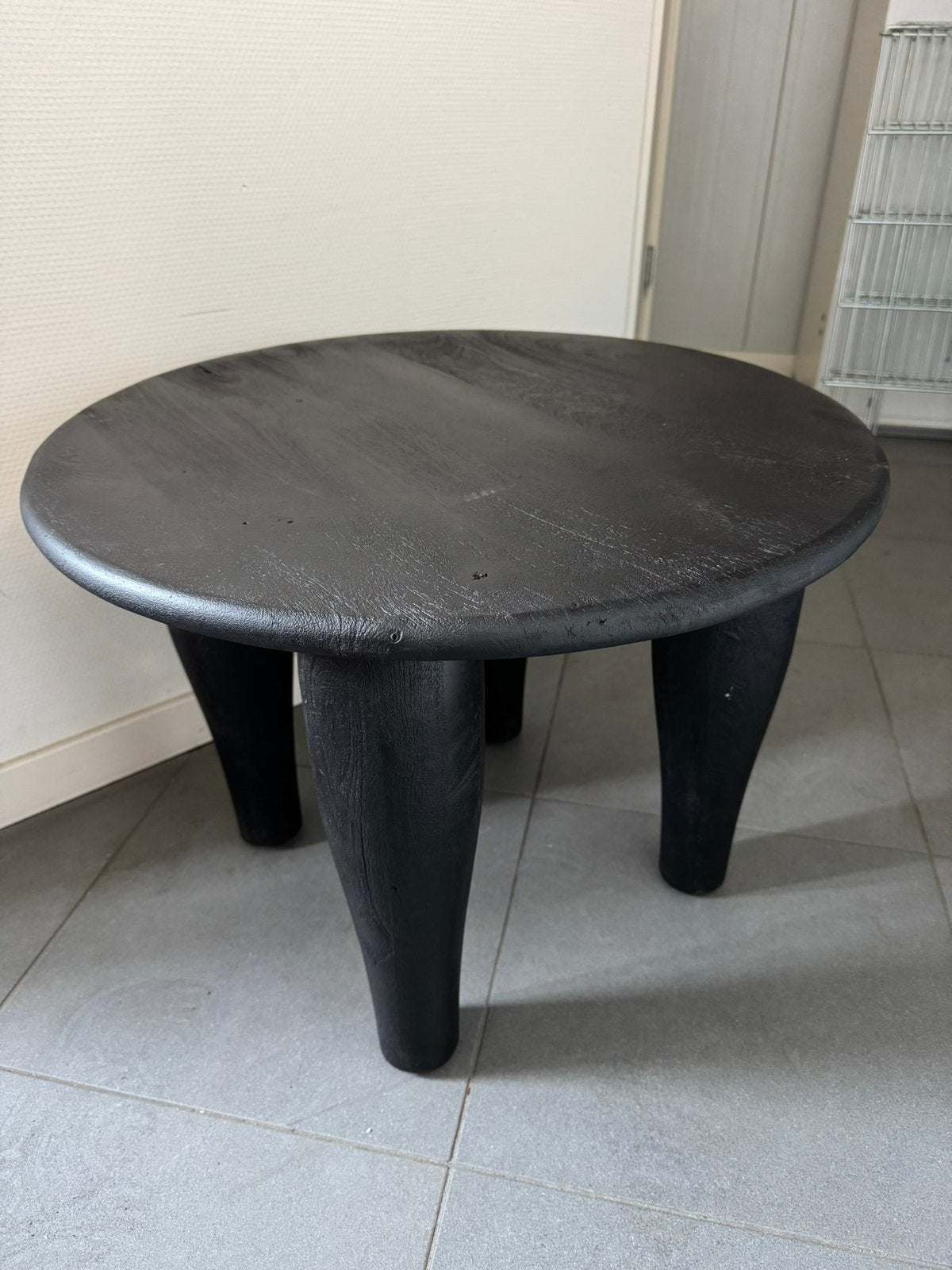 Bijzettafel - zwart - robuust - industrieel, Minder dan 55 cm, Rond, Zo goed als nieuw, Ophalen