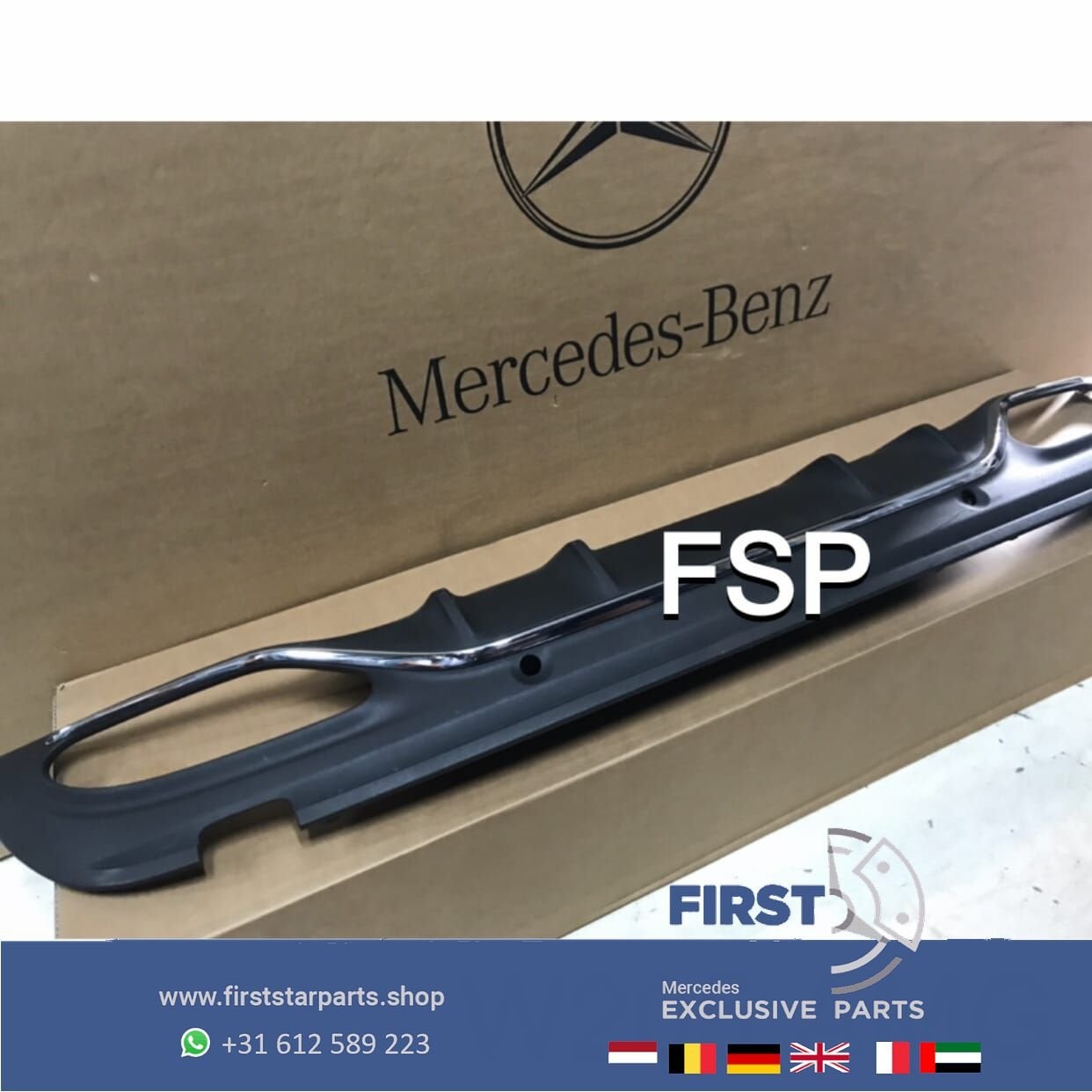W205 AMG Line Diffuser C43 Mercedes C Klasse achterbumper sp, Gebruikt, -, Ophalen of Verzenden, -