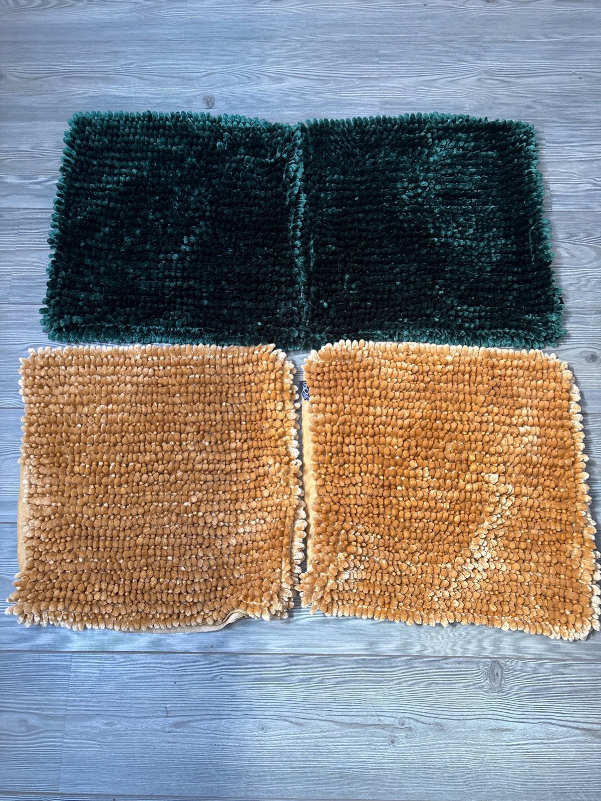 Set van kussenhoesen  - 2x groen, 2x oker, Ophalen, Zo goed als nieuw, Overige kleuren, Vierkant