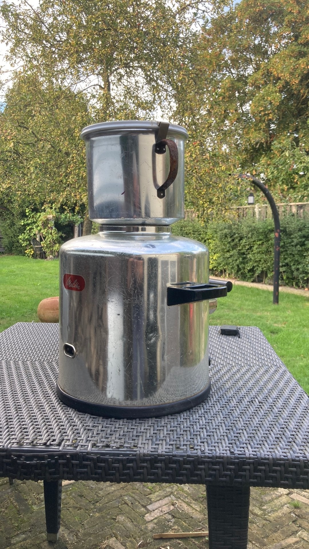 Vintage Melitta 105 Koffiezetapparaat - Groot Model, Witgoed en Apparatuur, Koffiezetapparaten, Ophalen, Gebruikt, 10 kopjes of meer