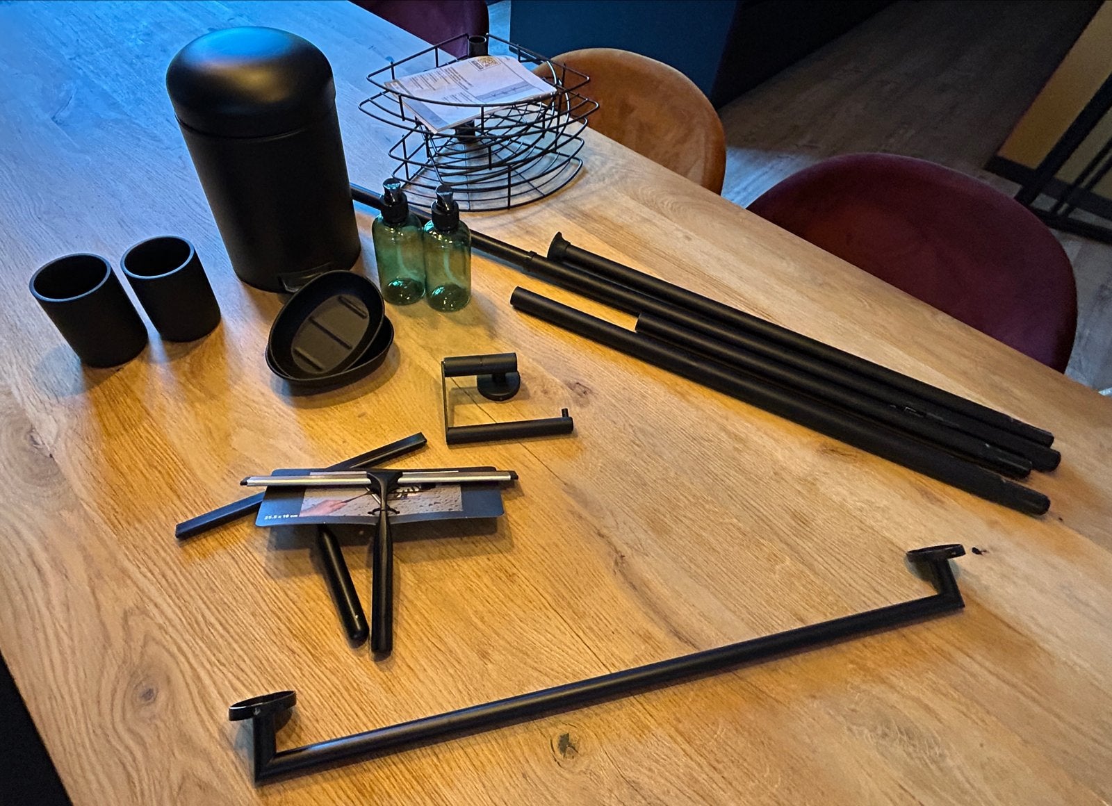 Complete badkameraccessoires set - mat zwart, Ophalen, Gebruikt, Douche-accessoire, Overige merken