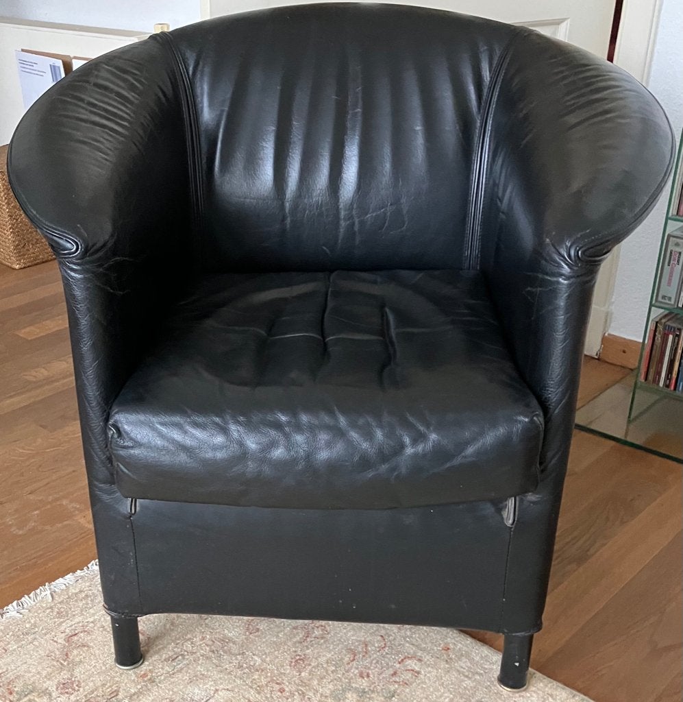 Auro fauteuil leder, Ophalen, Gebruikt, Zwart, Eén